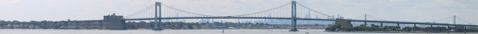 Throgs Neck Bridge panoramic view — visible from the Little Bay and Fort Totten waterfront